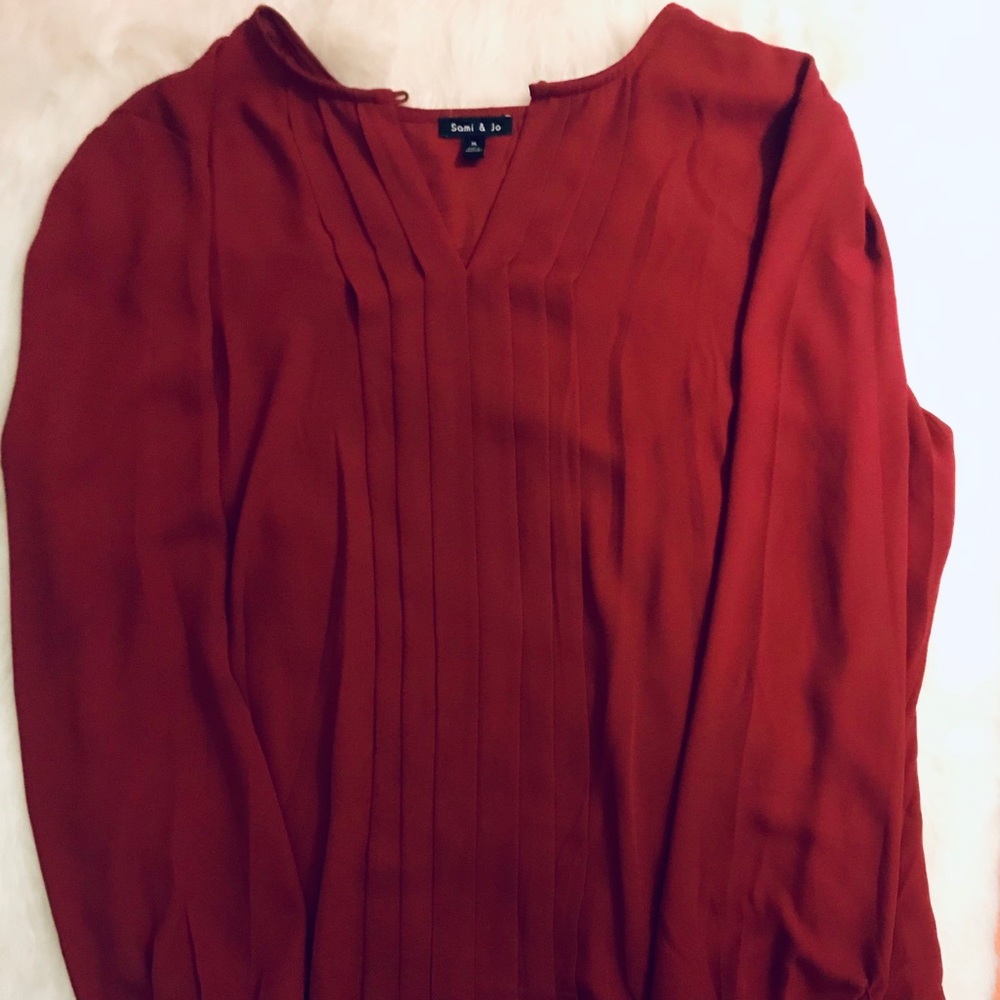Sami & Jo Red Long Sleeve Blouse